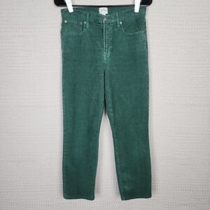 J. CREW Vintage Slim Straight Green Corduroy Pants 28
